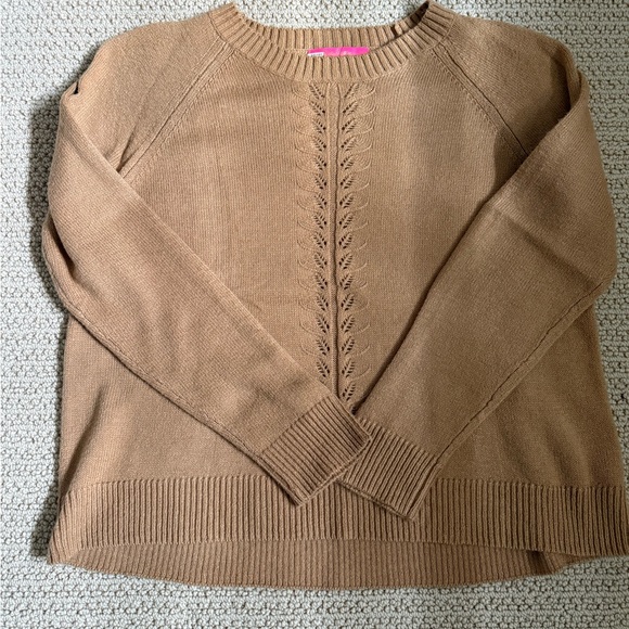 Lilly Pulitzer Tan Crew Neck Sweater - Picture 1 of 6